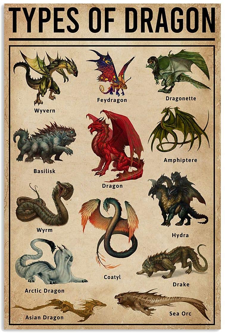 types of dragons chart with pictures